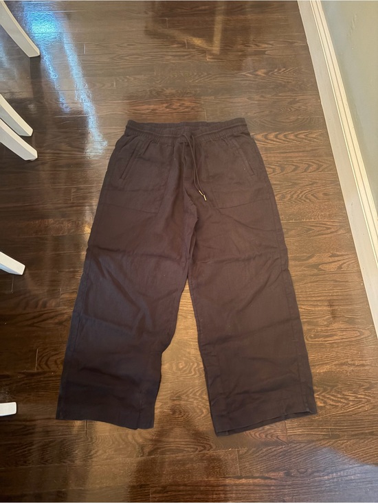 Athleta Pants - Athleta Black Wide-Leg Drawstring Linen Pants